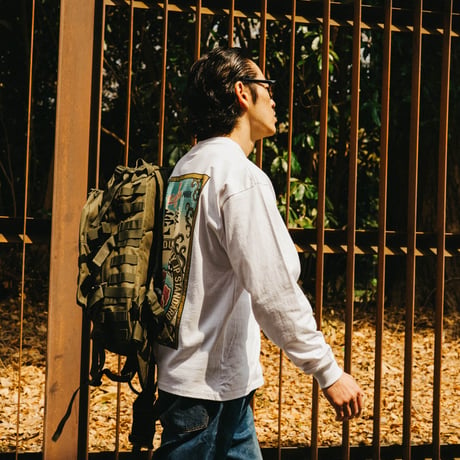 LOGO WAPPEN CANVAS MILITARY BAG【OLIVE】