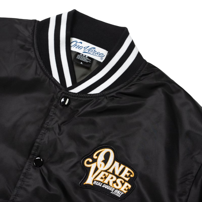 WAPPEN & EMBROIDERY NYLON STADIUM JKT 【BLACK】 |
