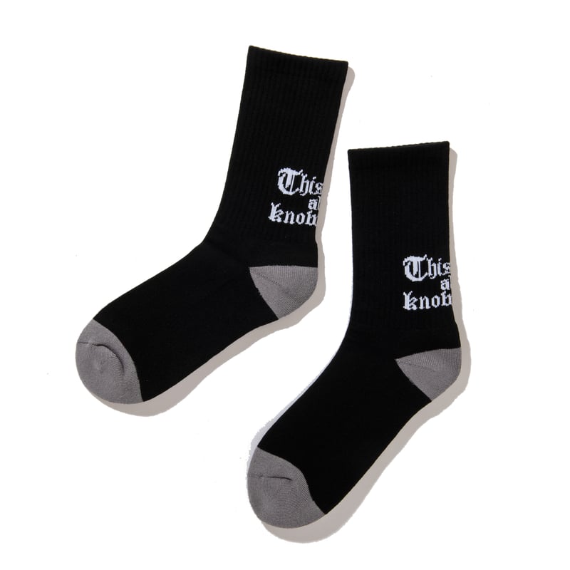 OLD ENGLISH PILE MIDDLE SOX【BLACK】 | One Verse