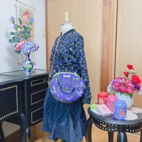 しずかの庭-紫陽花-(紫)がま口バッグ