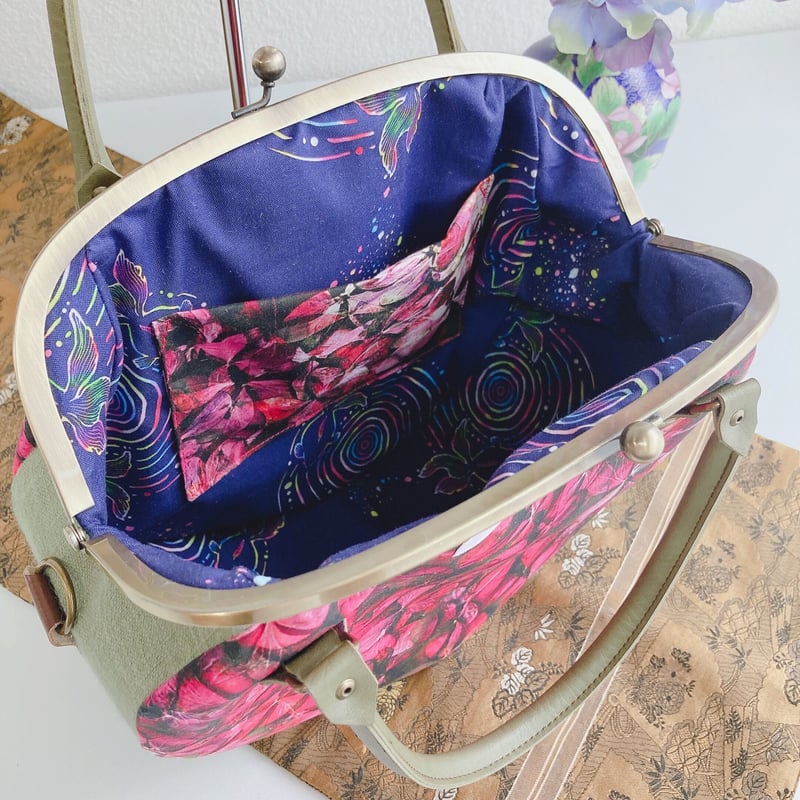 しずかの庭-紫陽花-(ピンク)がま口バッグ | Zeppink