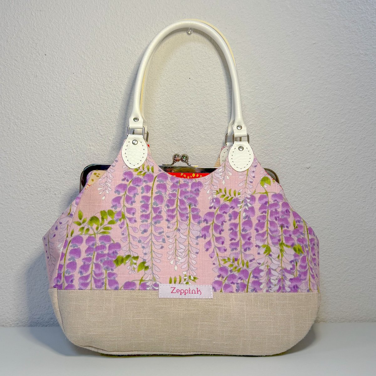 ♡新作♡着せ替えあおりがま口バック　ジョリーフルール 夜の顔(麹色)あおりがま口バッグ | Zeppink