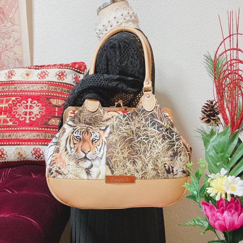 虎柄あおりがま口バッグ | Zeppink