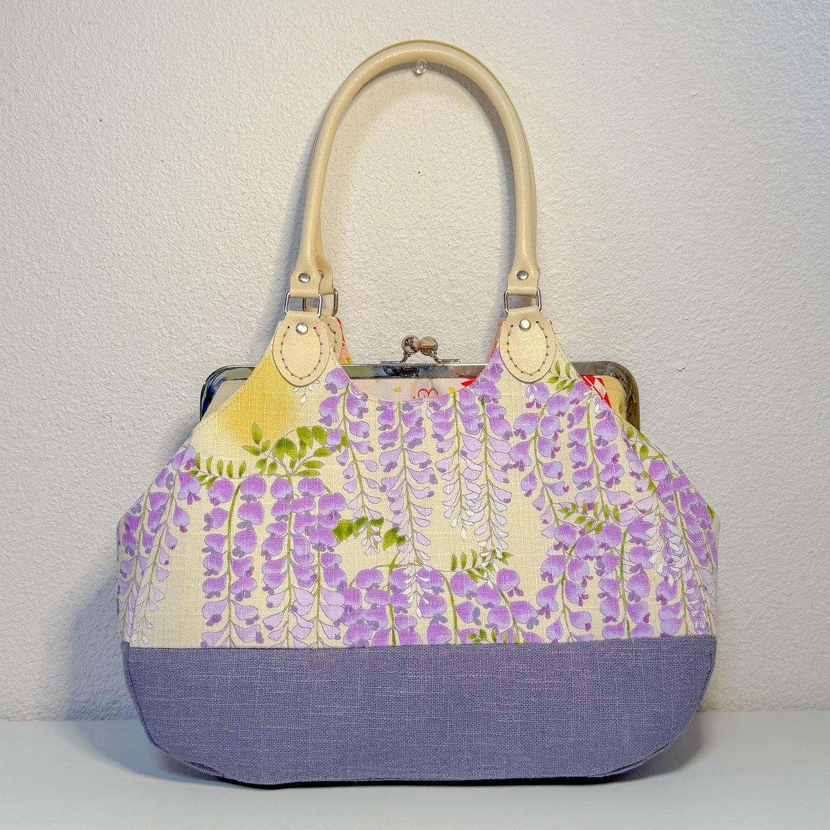 あおりがま口バッグ　ハンドメイド　ウール×ベージュ mqdefault.jpg