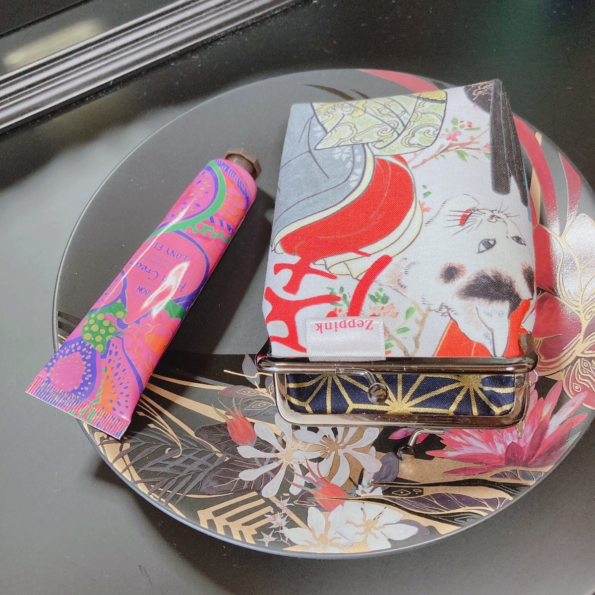 はこせこ がま口ポーチ 妖怪猫 浮世絵 着物 710 はこせこ がま口ポーチ 妖怪猫 浮世絵 着物 710