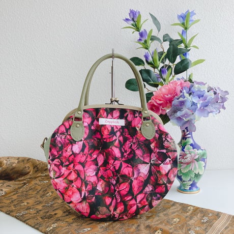 しずかの庭-紫陽花-(ピンク)がま口バッグ
