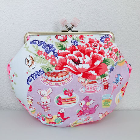 Sweets&Retro(パープル)がま口ショルダーバッグ