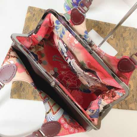 がしゃどくろ(えんじ)がま口バッグ