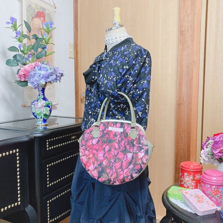 しずかの庭-紫陽花-(ピンク)がま口バッグ