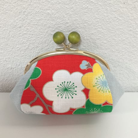 恋心(赤)がま口ポーチ