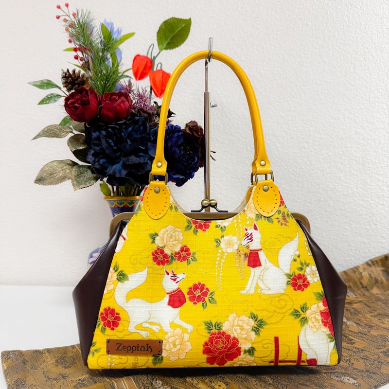 Zeppink がま口バッグ 白蛇(ブラック)がま口バッグ | Zeppink