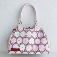 ぼたん桜ポケットがま口バッグ・ゆたか
