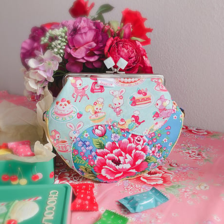 Sweets&Retro(ミント)がま口ショルダーバッグ