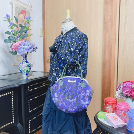 しずかの庭-紫陽花-(紫)がま口バッグ