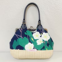 夜の顔(紺色)あおりがま口バッグ