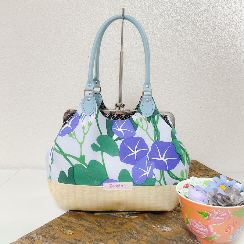 朝の顔(空色)あおりがま口バッグ | Zeppink