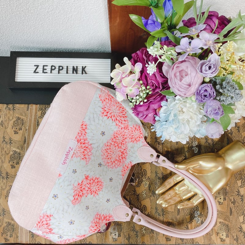 あおりがま口バッグ　ハンドメイド　ウール×クリーム 夜の顔(麹色)あおりがま口バッグ | Zeppink