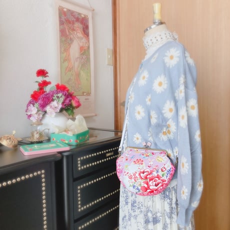 Sweets&Retro(パープル)がま口ショルダーバッグ