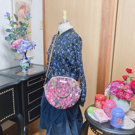 しずかの庭-紫陽花-(ピンク)がま口バッグ
