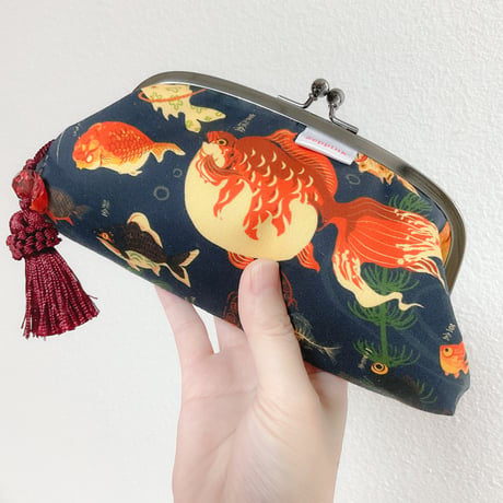 あやかし金魚がま口ポーチ