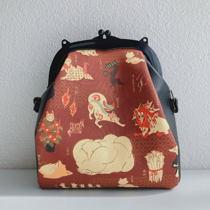 LIZARD ハンドバック がま口 ティアドロップ 金具 肩掛け