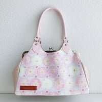 ぼたん桜ポケットがま口バッグ・やわらか