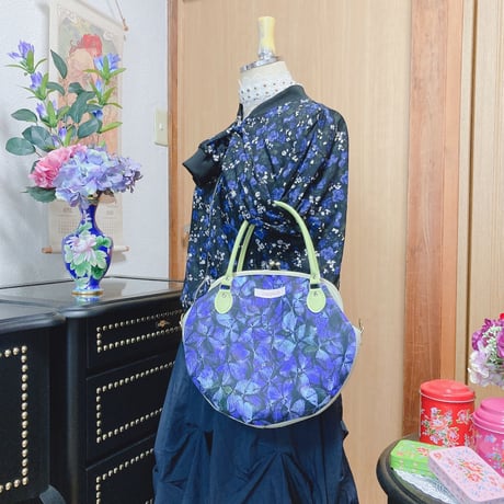 しずかの庭-紫陽花-(青)がま口バッグ