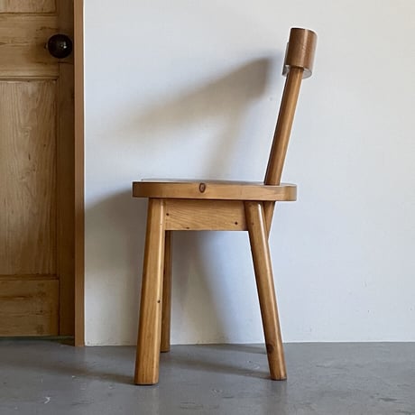 Solid Pine Chair / Rene Faublee / c.1950 France
