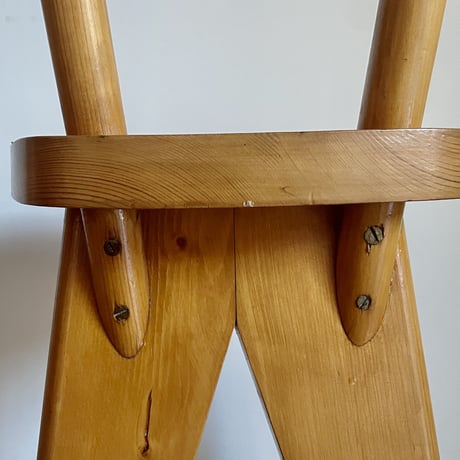 Solid Pine Chair / Rene Faublee / c.1950 France