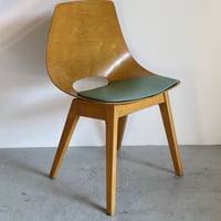 ［※PRICE/ASK］Tonneau Chair-Wood Leg-Green Seat / Pierre Guariche
