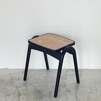 No,202R "Stacking Stool-Rattan" Black painted/ Isamu Kenmochi