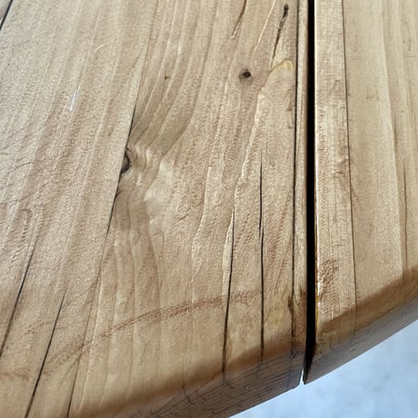 Solid Pine Round Drop Leaf Table / from Residence in Arc 2000 / France c.1980