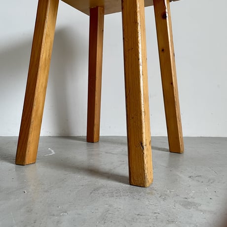 Square Seat Stool for Les arcs-4 / Charlotte Perriand / France, c1980