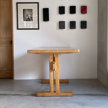 Solid Pine Table 1200 for "Les Arcs"-3 / Charlotte Perriand