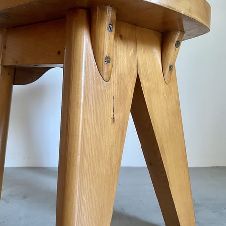Solid Pine Chair / Rene Faublee / c.1950 France