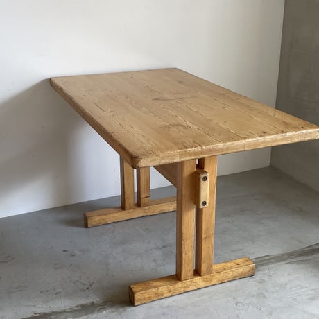 Solid Pine Table 1200 for "Les Arcs"-2 / Charlotte Perriand