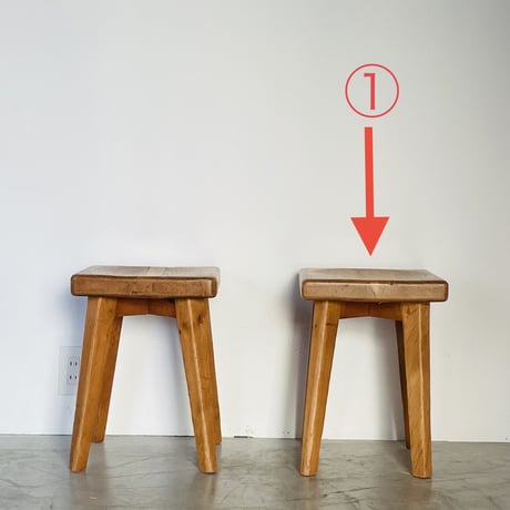 Solid pine stool for "Meribel"/ Christian Durupt / c.1950 -①
