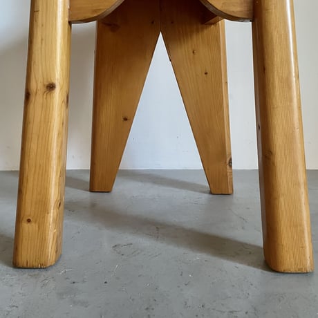 Solid Pine Chair / Rene Faublee / c.1950 France