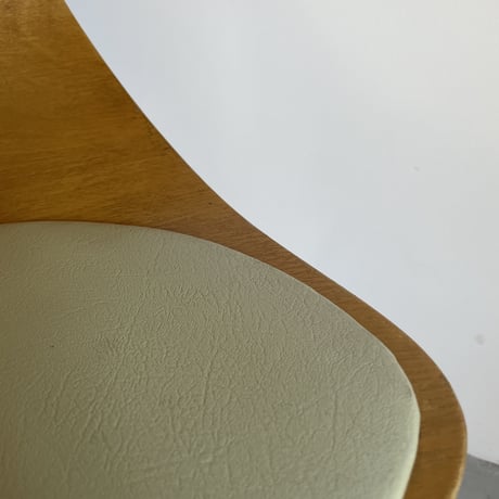 ［※PRICE/ASK］Tonneau Chair-Wood Leg-Palegreen Seat / Pierre Guariche