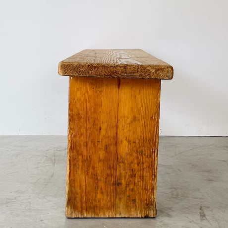 Solid Pine Bistro Bench from Trois Vallées / Rene Martin/ c.1960