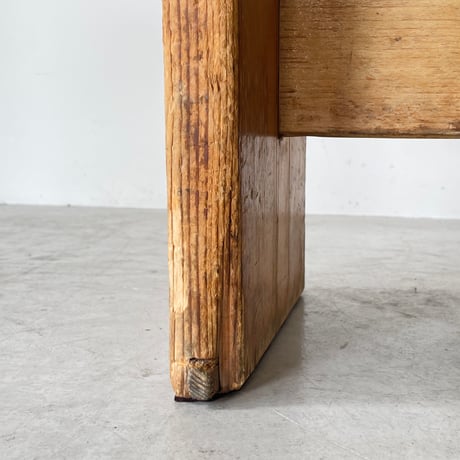 Solid Pine Bistro Bench from Trois Vallées / Rene Martin/ c.1960