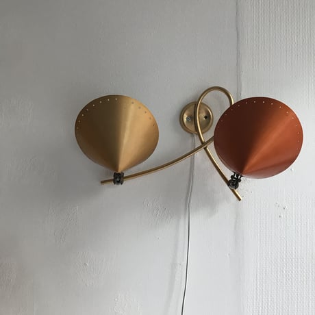 Italian Wall Lamp(Double) / unknown / Orange&Gold