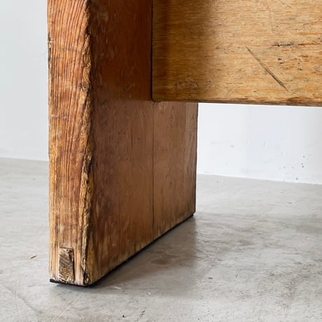 Solid Pine Bistro Bench from Trois Vallées / Rene Martin/ c.1960