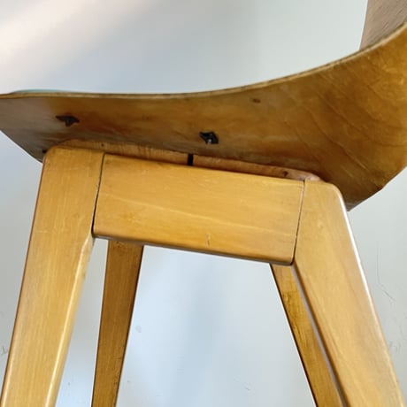 ［※PRICE/ASK］Tonneau Chair-Wood Leg-Green Seat / Pierre Guariche