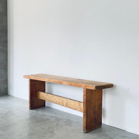 Solid Pine Bistro Bench from Trois Vallées / Rene Martin/ c.1960
