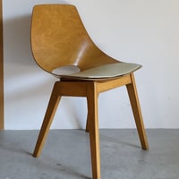 ［※PRICE/ASK］Tonneau Chair-Wood Leg-Palegreen Seat / Pierre Guariche