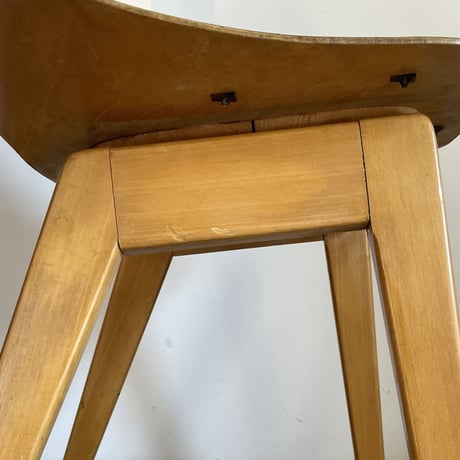 ［※PRICE/ASK］Tonneau Chair-Wood Leg-Green Seat / Pierre Guariche