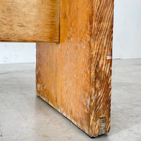 Solid Pine Bistro Bench from Trois Vallées / Rene Martin/ c.1960