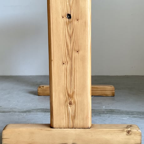 Solid Pine Round Drop Leaf Table / from Residence in Arc 2000 / France c.1980