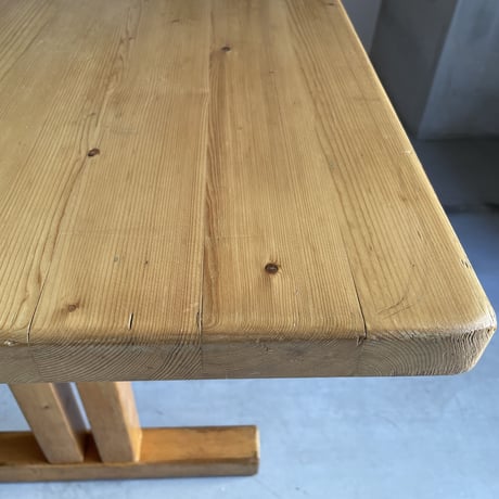 Solid Pine Table 1200 for "Les Arcs"-3 / Charlotte Perriand